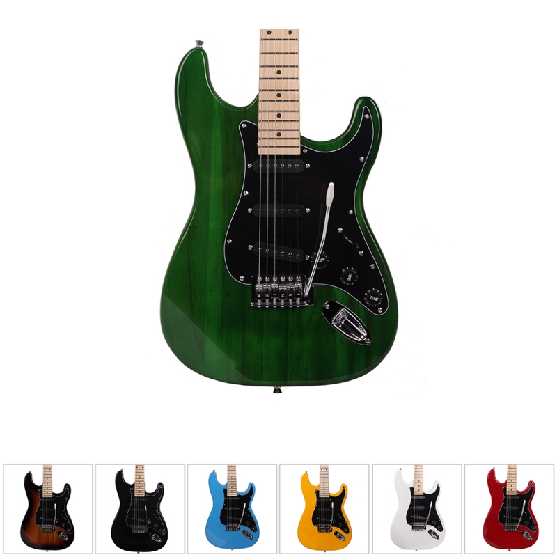 Glarry GST Electric Guitar White Red Blue Yellow Green Sunset Sky Blue Black